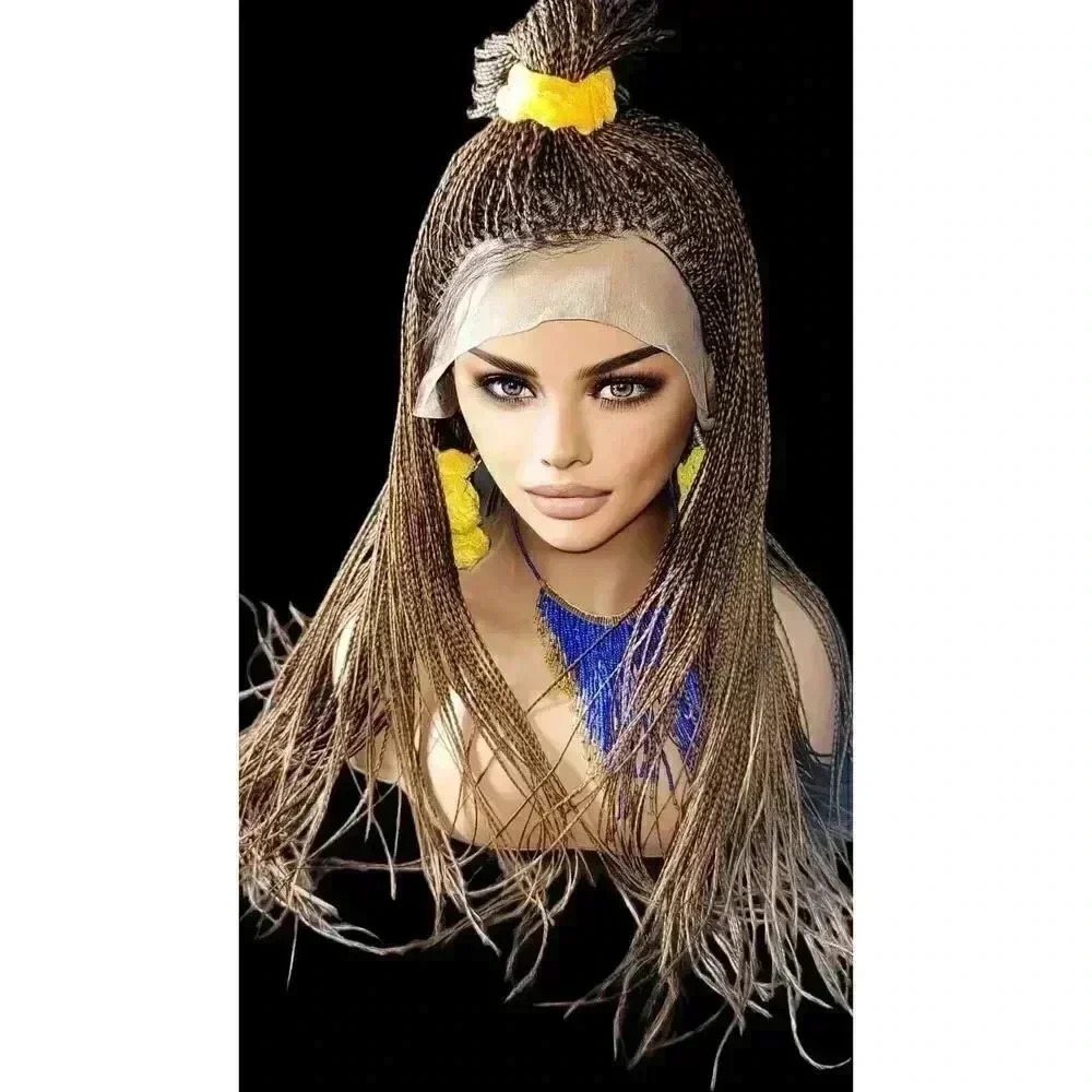 Premium Hand-Braided Wig Full Lace Wig Color #30 micro million braids - Picture 5 of 15
